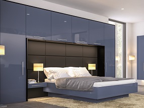 Ultragloss Bedroom in Ultragloss Baltic Blue and Ultragloss Black