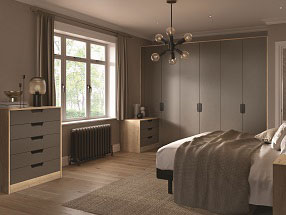 Segreto Bedroom in Matt Taupe and Halifax Natural Oak