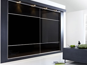 Sliding Wardrobe Doors in Black Glass