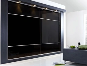 Sliding Wardrobe Doors in Black Glass