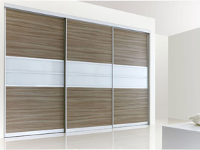 Driftwood Board and White Glass Sliding Doors
