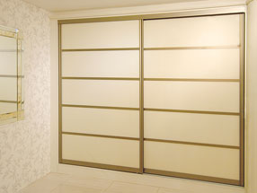 Pearl White Glass Sliding Doors