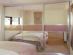 Silver Mirror & Metallic Gold Glass Sliding Doors