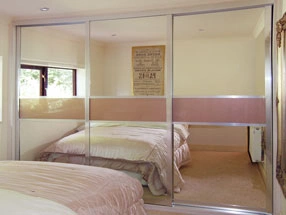 Silver Mirror & Metallic Gold Glass Sliding Doors