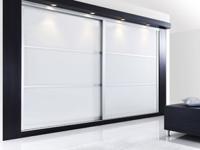 White Glass Panel Sliding Doors