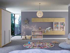 Bedroom in Valore White (smooth) & Natural Kendal Oak