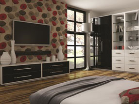 Ultragloss Bedroom in Ultragloss Black and Ultragloss White