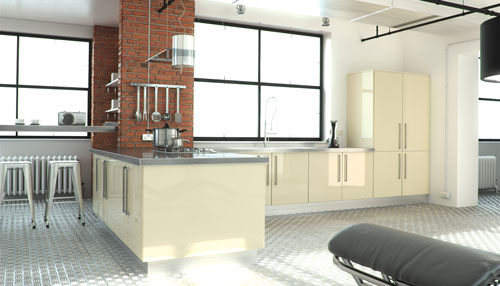 500 Cream Gloss Trevi Door and drawer Fronts kitchen units cabinets or cupboards 