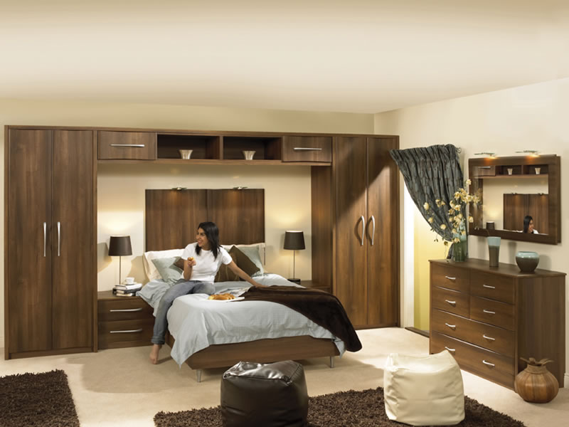Fitted Bedroom Furniture shown in Dark Walnut