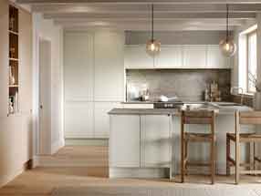 Knebworth in Supermatt White Grey and Light Vicenza Oak
