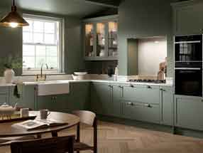 Oakham Kitchen in Supermatt Smoke Green