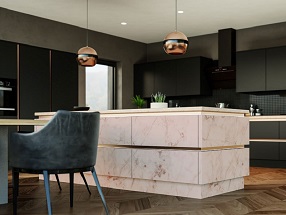 SUPERMATT Kitchen in Supermatt Cascade Sandstone and Supermatt Graphite