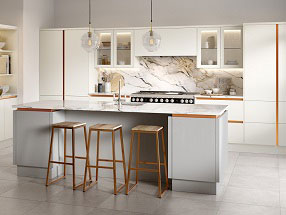 Venice Kitchen in Paint Flow Matt Light Grey and Supermatt White