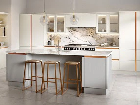 Venice Kitchen in Paint Flow Matt Light Grey and Supermatt White