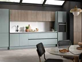 Venice Kitchen in Supermatt Duck Egg and Grey Vicenza Oak