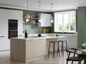 Kitchen in Light Grey (Matt) and Urban Oak