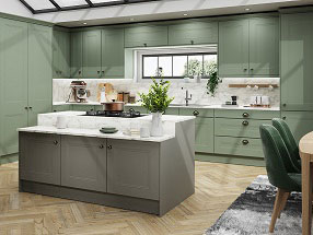 Buxton Kitchen in Matt Sage Green