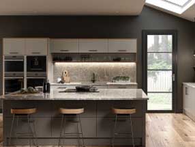 SERICA Kitchen in Serica Matt Taupe and Serica Matt Pebble