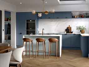 SUPERMATT Kitchen in Supermatt Colonial Blue and Supermatt Duck Egg