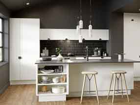 SUPERMATT Kitchen in Supermatt White Grey