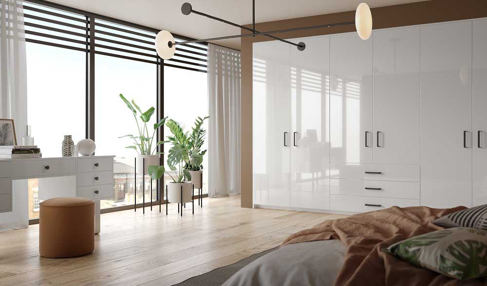Acrylic Ultragloss Glacier White Bedroom Door Custom Made Bedrooms